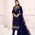 Blue Heavy Designer Embroidery,Stone Work Georgette unstitched Long Length Kameez Pant silk salwar suit