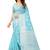 Leeza Store Women's Tissue Silk Blue Jacqaurd Woven Silver Zari Floral saree
