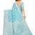 Leeza Store Women's Tissue Silk Blue Jacqaurd Woven Silver Zari Floral saree