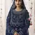 Navy blue embroidered net salwar