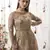 Beige embroidered net salwar