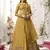 Yellow embroidered net salwar