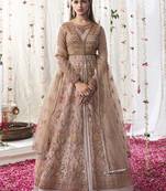 Pink embroidered net salwar