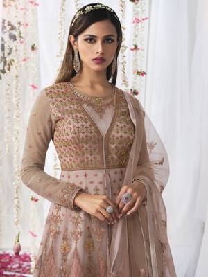 Pink embroidered net salwar 3