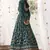 Teal embroidered net salwar