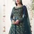 Teal embroidered net salwar