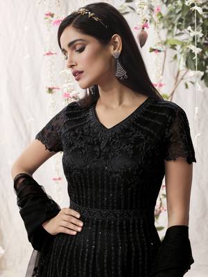 Black embroidered net salwar 2