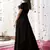 Black embroidered net salwar