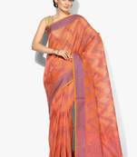 Orange woven art silk sarees saree with blouse