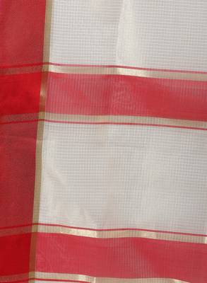 Beige woven art silk sarees saree with blouse 5