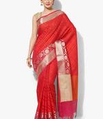 Red woven art silk sarees saree with blouse