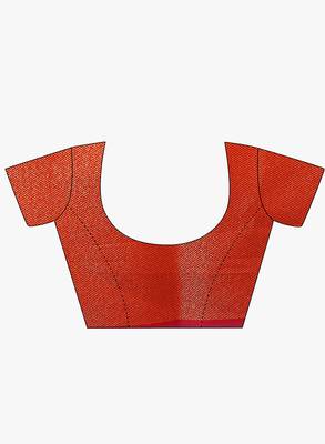 Red woven art silk sarees saree with blouse 4