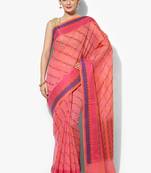 Pink woven art silk sarees saree with blouse