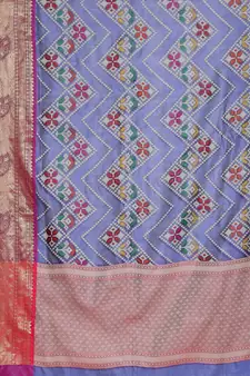 Blue woven katan silk saree with blouse
