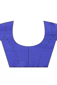 Blue woven satin saree with blouse