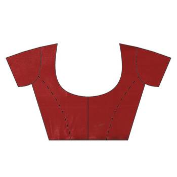 Maroon woven satin saree with blouse 5