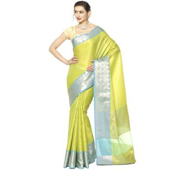Beige woven art silk sarees saree with blouse 1