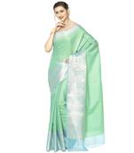 Green woven art silk sarees saree with blouse
