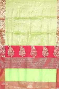 Brown woven Faux kanchipuram silk saree with blouse