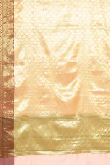 Brown woven Faux kanchipuram silk saree with blouse