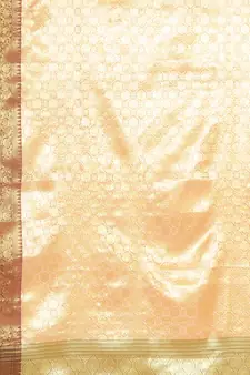 Brown woven Faux kanchipuram silk saree with blouse