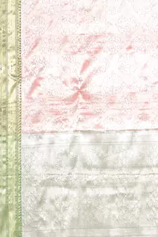 Pink woven kanchipuram silk saree with blouse