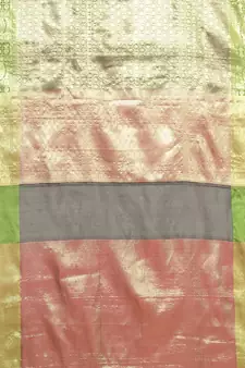 Black woven kanchipuram silk blend saree with blouse