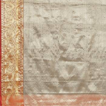Black woven kanchipuram silk blend saree with blouse 4