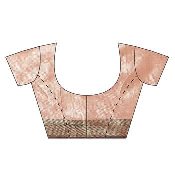 Beige woven Faux kanchipuram silk saree with blouse 5