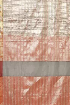 Beige woven Faux kanchipuram silk saree with blouse