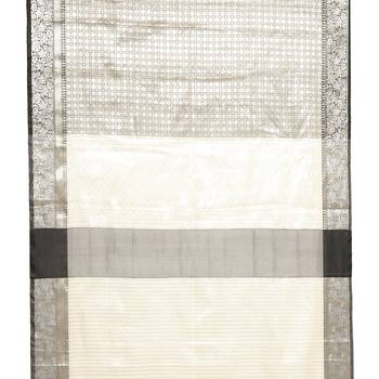 Beige woven Faux kanchipuram silk saree with blouse 3