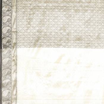 Black woven kanchipuram silk blend saree with blouse 4
