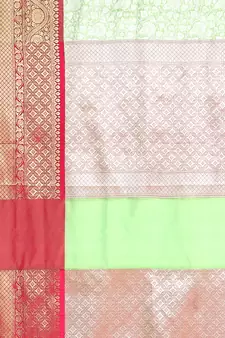 Green woven Faux kanchipuram silk saree with blouse