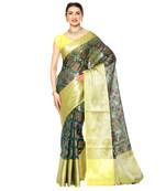 Green woven kanchipuram silk saree with blouse