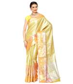 Green woven kanchipuram silk saree with blouse