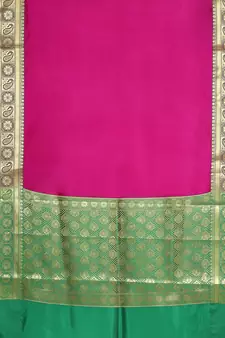 Pink woven Faux kanchipuram silk saree with blouse