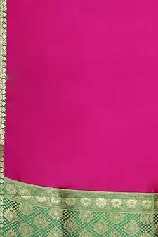Pink woven Faux kanchipuram silk saree with blouse