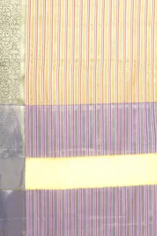 Beige woven Faux kanchipuram silk saree with blouse