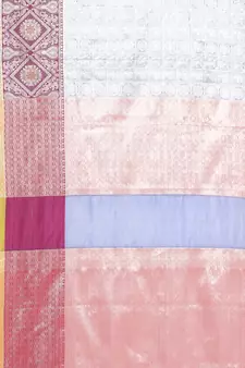 Beige woven Faux kanchipuram silk saree with blouse