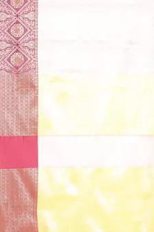 Pink woven Faux kanchipuram silk saree with blouse
