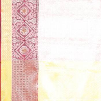 Pink woven Faux kanchipuram silk saree with blouse 4