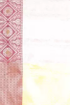 Pink woven Faux kanchipuram silk saree with blouse