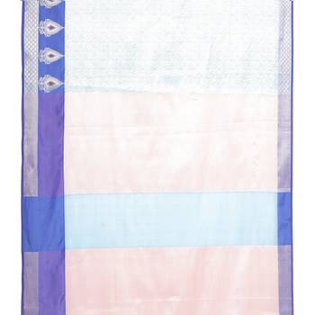 Blue woven Faux kanchipuram silk saree with blouse 3