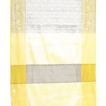 Grey woven Faux kanchipuram silk saree with blouse 3
