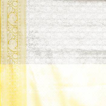 Grey woven Faux kanchipuram silk saree with blouse 4