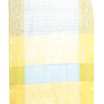 Blue woven Faux kanchipuram silk saree with blouse 3