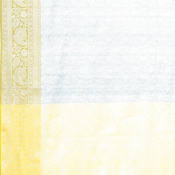 Blue woven Faux kanchipuram silk saree with blouse 4