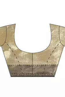 Beige woven Faux kanchipuram silk saree with blouse