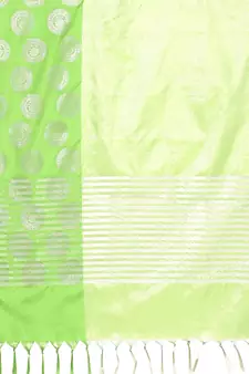 Green woven Faux kanchipuram silk saree with blouse
