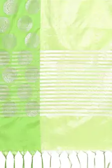 Green woven Faux kanchipuram silk saree with blouse